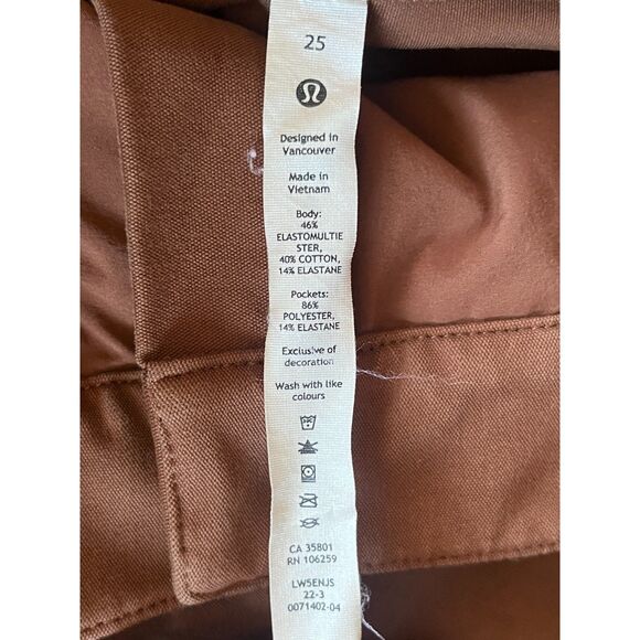 Lululemon Athletica Brown City Sleek 5 Pocket Wide Leg Pants  Women's Size 25 - Picture 3 of 11